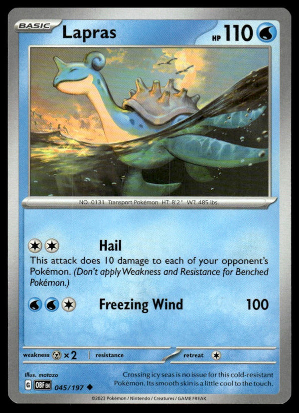 Lapras Uncommon SV03: Obsidian Flames 045/197 NM