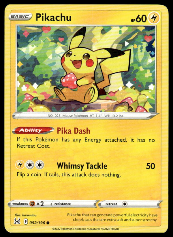 Pikachu Common SWSH11: Lost Origin 052/196 NM
