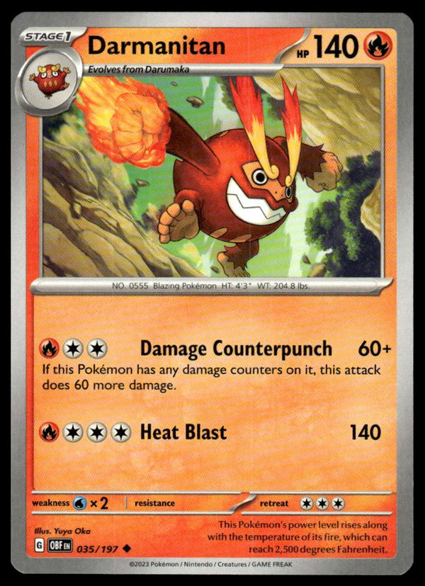Darmanitan Uncommon SV03: Obsidian Flames 035/197 NM