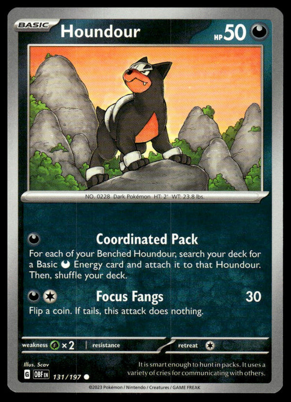 Houndour Common SV03: Obsidian Flames 131/197 NM