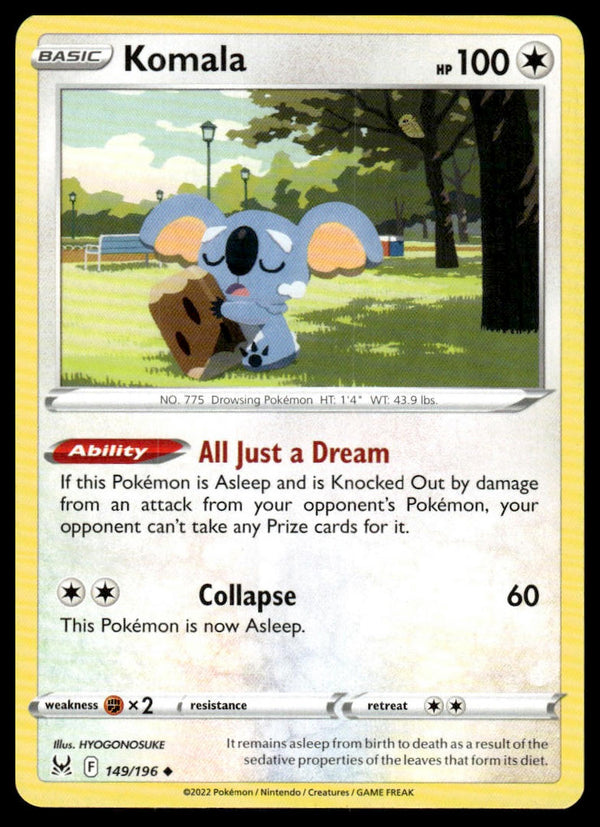 Komala Uncommon SWSH11: Lost Origin 149/196 NM