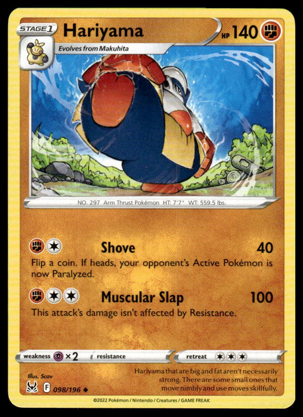 Hariyama Uncommon SWSH11: Lost Origin 098/196 NM