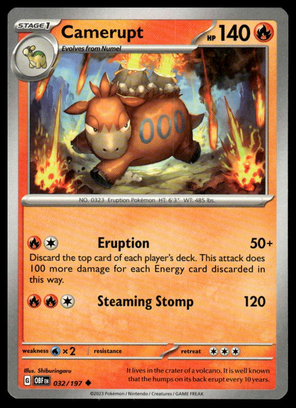 Camerupt Uncommon SV03: Obsidian Flames 032/197 NM