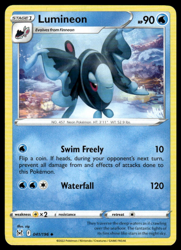 Lumineon Uncommon SWSH11: Lost Origin 041/196 NM
