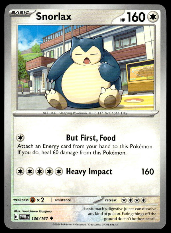 Snorlax Uncommon SV06: Twilight Masquerade 136/167 NM