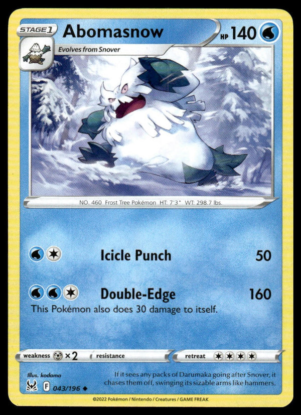 Abomasnow Uncommon SWSH11: Lost Origin 043/196 NM