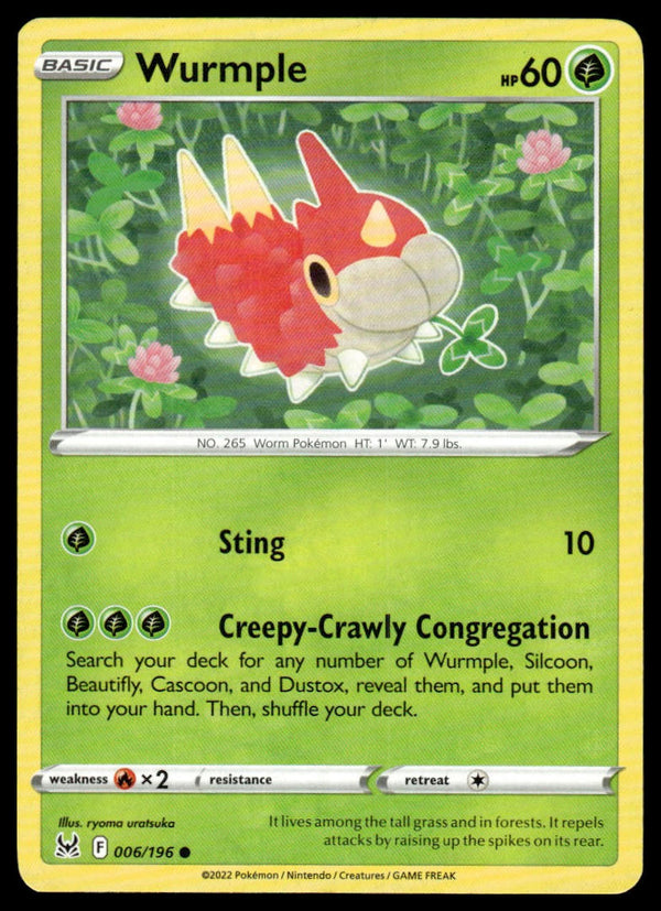 Wurmple Common SWSH11: Lost Origin 006/196 NM