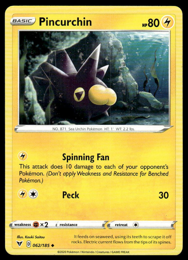 Pincurchin Uncommon SWSH04: Vivid Voltage 062/185 NM