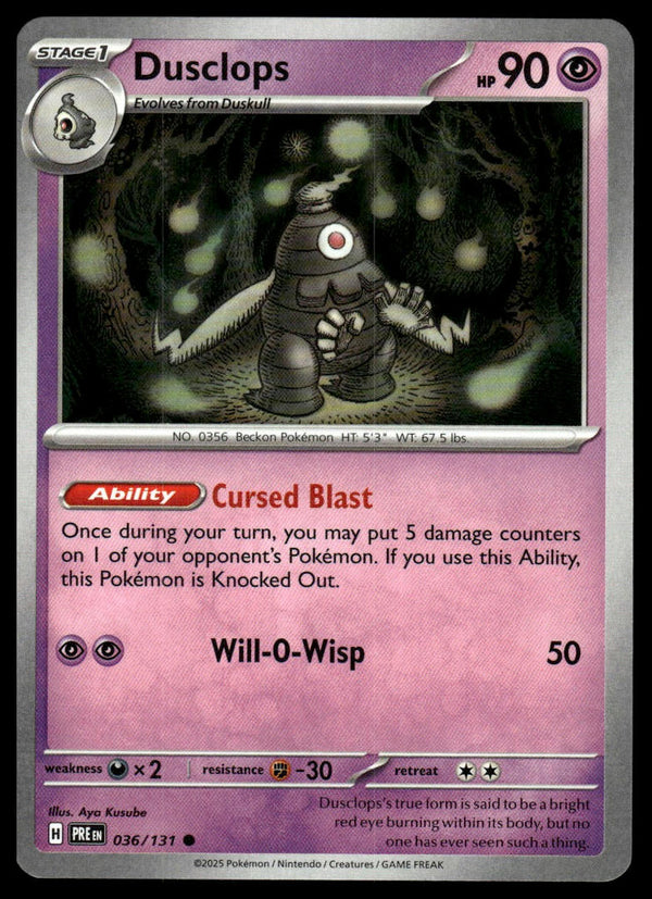 Dusclops Common SV: Prismatic Evolutions 036/131 NM