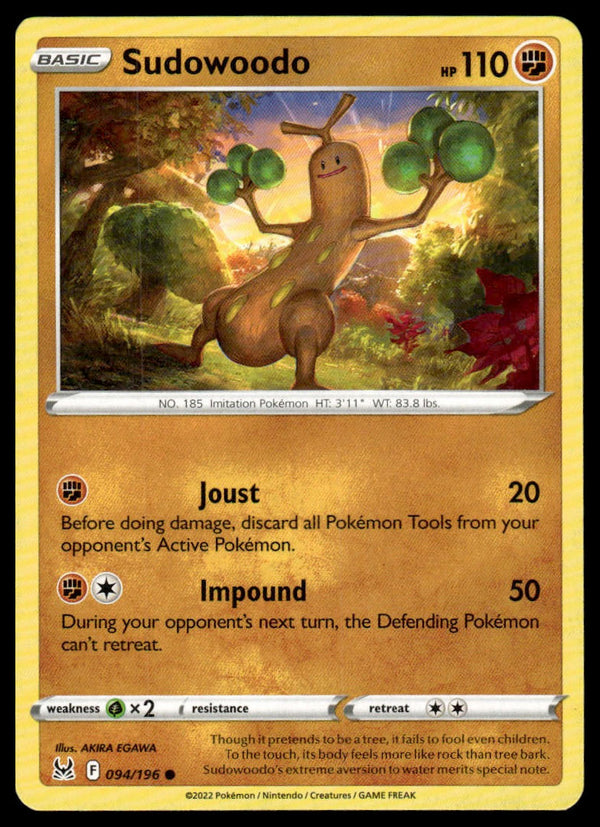 Sudowoodo Common SWSH11: Lost Origin 094/196 NM